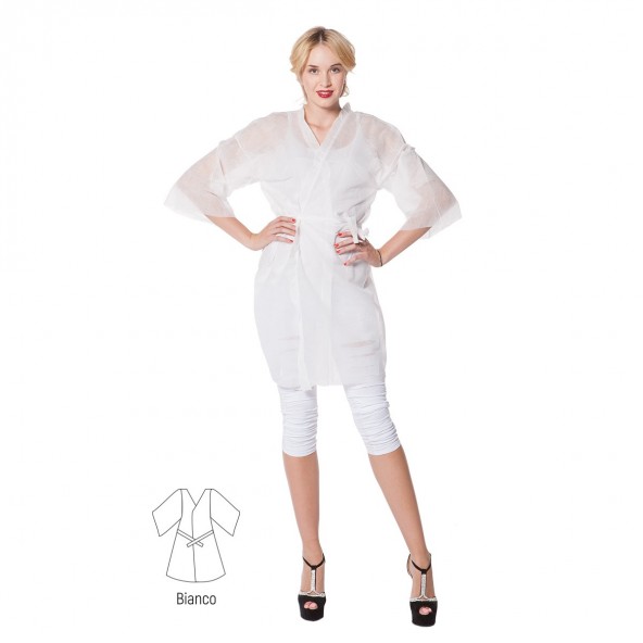 Kimono Bianco monouso TNT Monouso - Abbigliamento