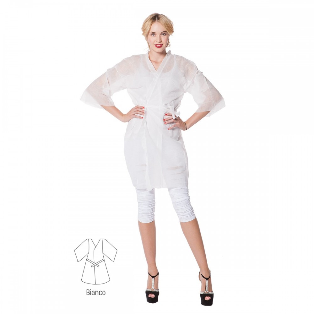 Kimono Bianco monouso TNT Monouso - Abbigliamento