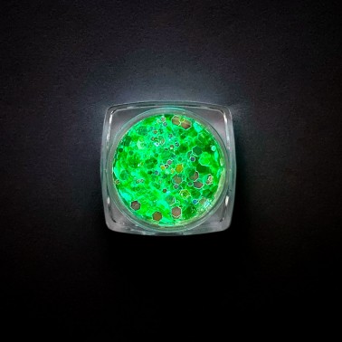 Green - Glow Paillettes Polvere e Pigmenti per unghie