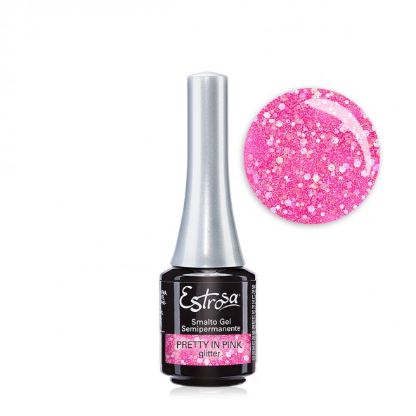 Pretty In Pink Glitter - Smalto semipermanente 7 ml Semipermanente classico