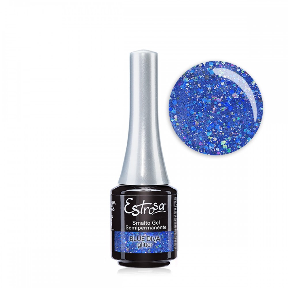 Blue Diva Glitter - Smalto semipermanente 7 ml Semipermanente classico