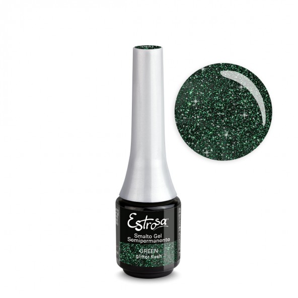 Green Glitter Flash - Smalto semipermanente 7ml Semipermanente classico