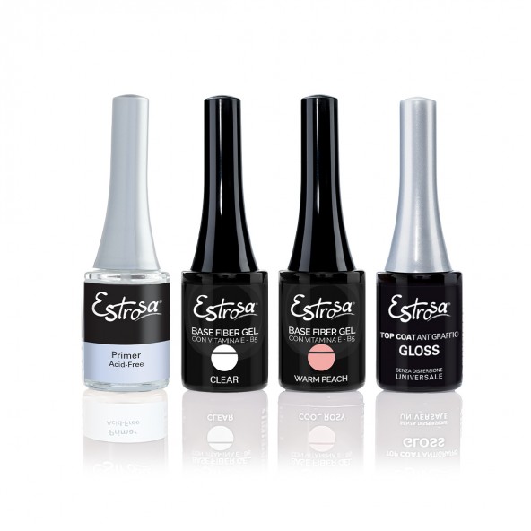 Set Basi Gel Fiber con Primer e Top Coat Primer e basi assortite