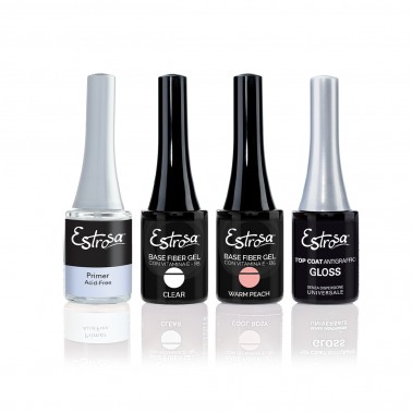 Set Basi Gel Fiber con Primer e Top Coat Primer e basi assortite