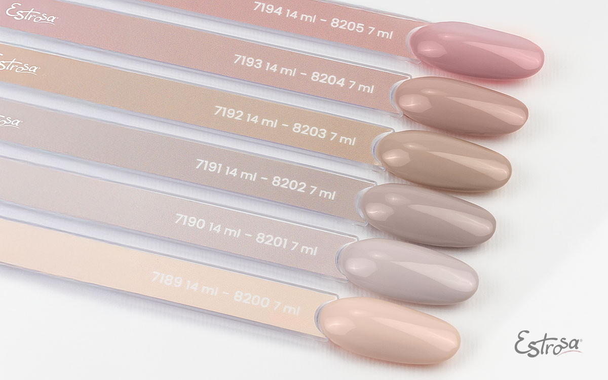 Palette smalti semipermanenti nude Estrosa Fall Winter 25/26 – tonalità neutre e raffinate